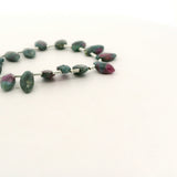 Natural Ruby Zoisite Faceted Pear Briolette Beads Strand – 10mmX14mm – 27 Beads Per Strand