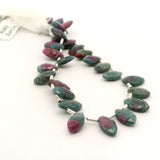 Natural Ruby Zoisite Faceted Pear Briolette Beads Strand – 10mmX14mm – 27 Beads Per Strand