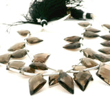 Smoky Quartz Faceted Arrow Beads 10×15mm | Natural Smoky Quartz | 12 Beads per Strand