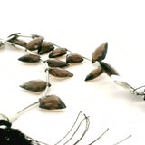 Smoky Quartz Faceted Arrow Beads 10×15mm | Natural Smoky Quartz | 12 Beads per Strand