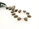 Natural Smokey Quartz Carved Fancy Smooth Leaf Gemstone  Two Size Beads – 12 to 16 Beads per Strand