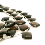 Smoky Quartz Faceted Freeform Beads 14×18mm | Natural Smoky Quartz | 14 Beads per Strand