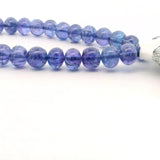 Tanzanite Gemstone Beads Strand, Natural Violet Blue Round 6mm Beads, 28 Beads