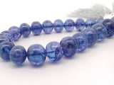 Tanzanite Polished Smooth Rondelles 9×6mm – Rich Blue-Violet Crystal Beads – 23 Piece Designer Strand
