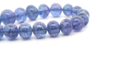 Tanzanite Graduated Smooth Rondelle Beads 6–10mm – Natural Violet Blue Gemstone Strand – 21 Large Tapered Beads