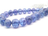 Tanzanite Graduated Smooth Rondelle Beads 6–10mm – Natural Violet Blue Gemstone Strand – 21 Large Tapered Beads