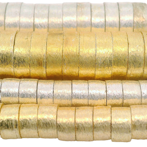 Brushed Finish Gold Drum  Round Rondell Cylinder Bead Four Size Available :,4mX8mX4mmX10m,4mx12m,4mX14m