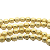 1 Strand of light weight Round Beads |Brushed Anti Tarnished Copper/Brass Beads Gold Finish And Silver Plated  25 Bead In a Strand  Size-8mm.