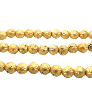 1 Strand of Brushed Finish Fancy Shiny Round Gold Finish And Silver Plated Beads , E-coated Beads. Bead Size is: 10mm. #NO-88