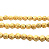 1 Strand of Brushed Finish Fancy Shiny Round Gold Finish And Silver Plated Beads , E-coated Beads. Bead Size is: 10mm. #NO-88