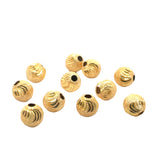 1 Strand of Brushed Finish Fancy Shiny Round Gold Finish Beads , E-coated Beads. Bead Size is: 10mm