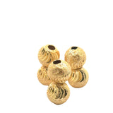 1 Strand of Brushed Finish Fancy Shiny Round Gold Finish Beads , E-coated Beads. Bead Size is: 10mm