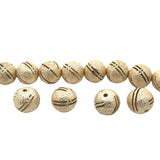 1 Strand of Brushed Finish Fancy Shiny Round Gold Finish Beads , E-coated Beads. Bead Size is: 15mm