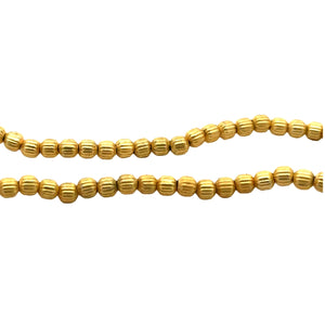 1 Strand of Watermelon Beads, Light Weight, Available in 3 Colors- Gold Finish & Silver Plated, Gunmetal Anti tarnish, In Six Sizes: 2.5mm TO 7.5mm