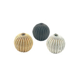 Melon Shaped Designed Bead 11-26 Pcs. in Strands, Fancy Gold ,Silver And Gunmetal Beads, E-coated Beads, Multiple Sizes: 6X6mm - 19X19mm.