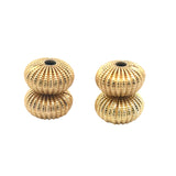 1 Strand of Brushed  Fancy Gold Finish Beads  E-coated Beads. we offer Two Size :8mmX14mm,10mX17m