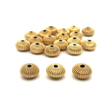 1 Strand of Brushed  Fancy Gold Finish Beads  E-coated Beads. we offer Two Size :8mmX14mm,10mX17m