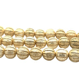 1 Strand of Fancy  Shiny Round Gold Finish,Brushed Finished Round  Beads , E-coated Beads. Bead Size is: 15mm