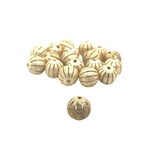 1 Strand of Fancy  Shiny Round Gold Finish,Brushed Finished Round  Beads , E-coated Beads. Bead Size is: 15mm