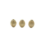 1 Strand of Brushed  Fancy Gold Finish Beads  E-coated Beads. Size :13mmX9mm NO-124