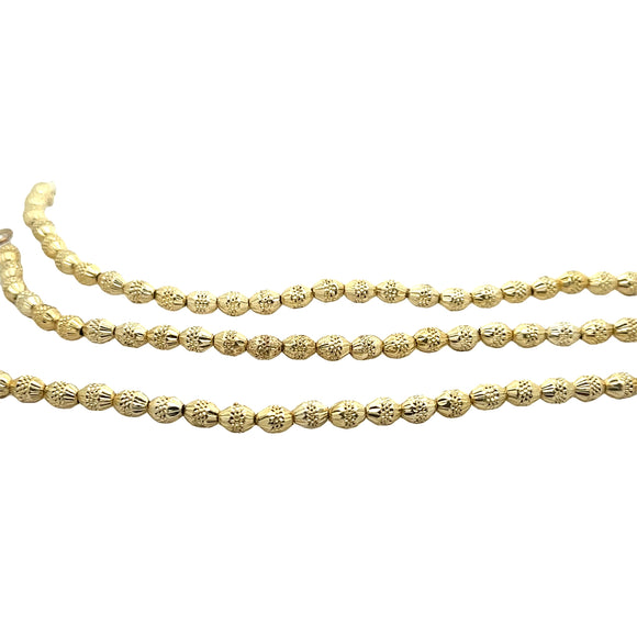 1 Strand of Decorative, designer  Gold Finish Bead  E-coated, Available  Two  Size: 6mX4m,6mX5