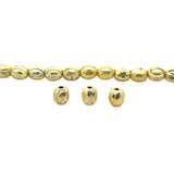 1 Strand of Brushed Finish Fancy Shiny Round Gold Finish Beads , E-coated Beads. Bead Size is: 10mmX8mm NO-84