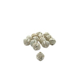 1 Strand of Decorative Beads, Gold Finish And Silver Plated, Brushed Finish, e-coated (about 16 Beads) Size: 13mmX11mm.