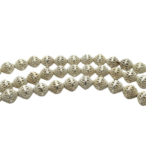 1 Strand of Decorative Beads, Gold Finish And Silver Plated, Brushed Finish, e-coated (about 16 Beads) Size: 13mmX11mm.