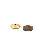 A Strand of Brushed Finish Disc Beads with Center Hole. Available in Gold Color, E-coated, Copper/Brass Bead,  Six Size- 6,8,10,12,14,16& 18mm.