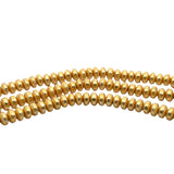 A Strand of Brushed Finish Disc Beads with Center Hole. Available in Gold Color, E-coated, Copper/Brass Bead,  Six Size- 6,8,10,12,14,16& 18mm.