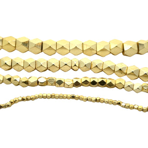 One Strand of Brass Nuggets, Brushed Finish, Choice of 3 Colors (Gold Finish, Silver, Gunmetal) AND 5 Sizes: 2, 2.5, 4, 5, 6, 7,8mm. | Purity Beads