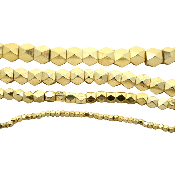 One Strand of Brass Nuggets, Brushed Finish, Choice of 3 Colors (Gold Finish, Silver, Gunmetal) AND 5 Sizes: 2, 2.5, 4, 5, 6, 7,8mm. | Purity Beads