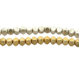 1 Strand of Brushed Gold Finish Silver Plated Faceted Nuggets  Beads, E-coated Beads,we offer two Color Finish And Silver Plated  Four Sizes