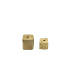 1 Strand of Light weight  Cube Beads, Gold finish And Silver Plated  Brushed Finish, e-coated (about 25 Square Beads)