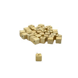 1 Strand of Light weight  Cube Beads, Gold finish And Silver Plated  Brushed Finish, e-coated (about 25 Square Beads)