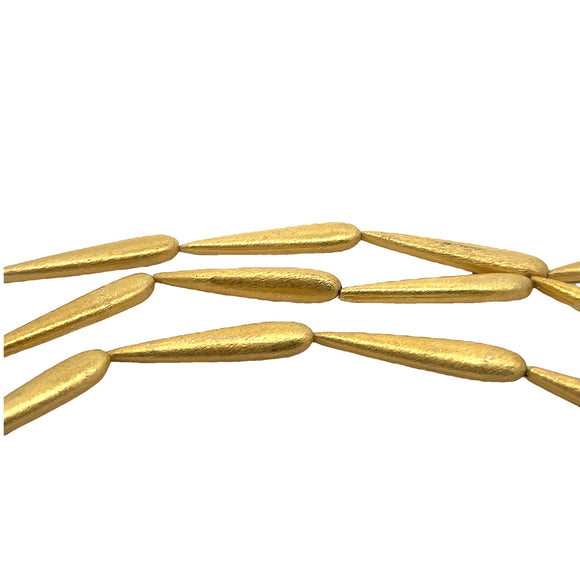 1 Strand of Long Teardrop Beads, fishing lure Beads, fishing sinker Bead Gold finish And Silver Plated  Available  size: Large Size- 45mmX8mmX6mm Flat side