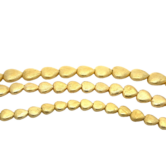 1 Strand of Heart shape  Brushed Finish   Beads, Gold finish and Silver Plated  E-coated (about 13to 22  Beads in strand ))