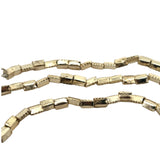 A Strand Of 28 Pcs. Gold Finish Fancy Square Beads E-coated, Handmade  "7mmX6mm(4mm Thicknes)"