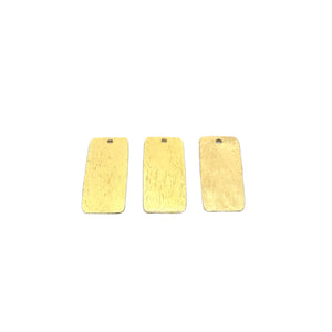 Gold Finish And Silver Plated ,Gunmetal Stamping Bar/Rectangular Charms/Pendent in Three colors Brushed Finish Rounded Edge, Size: 28mmX11mm