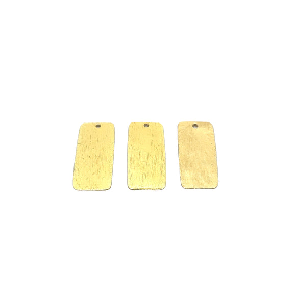 Gold Finish And Silver Plated ,Gunmetal Stamping Bar/Rectangular Charms/Pendent in Three colors Brushed Finish Rounded Edge, Size: 28mmX11mm