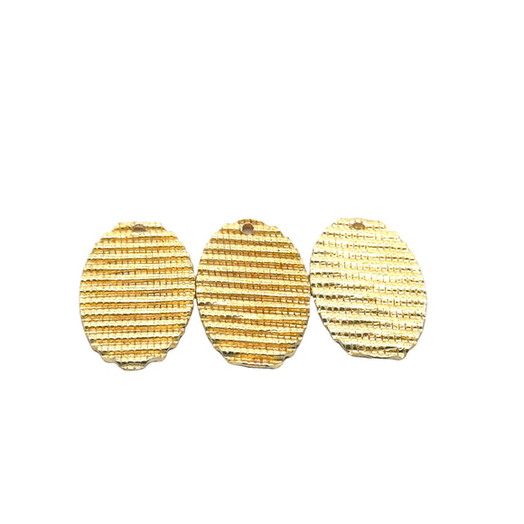 A Pack of 10 pcs. Gold finish And Silver plated, Brushed Finish Oval Shaped Components. Size: 29mmX15mm