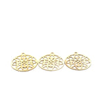 20 Pcs. Gold Finish Pendent/Charm E-coated, Brushed Finish, Components "26mmX22mm"#G565