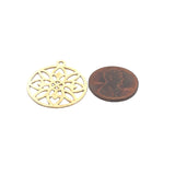 20 Pcs. Gold Finish Pendent/Charm E-coated, Brushed Finish, Components "26mmX22mm"#G565