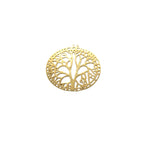 Life Of Tree Pendant/Charm, Gold Finished, E-coated, Brushed Finish. | Purity Beads