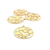 Pendant, Jewelry Components Gold Finish, E-coated, Brushed Finish, Copper Findings, PENDENT #G462 | Purity Beads