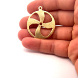 Wheel Shaped Pendant (Gold Finished/Silver Plated) | Purity Beads