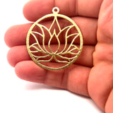 Lotus Charm/Findings Copper Finding Gold Finished/Silver Plated, Gunmetal.