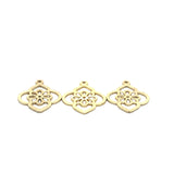 A Pack of 8 Pcs.  Gold Finish,And Silver Plated Charm Pendent E-coated, Brushed Finish, Handmade Finding Size: "28mmX22mm .