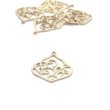 6 Pcs. Gold Finish and  Silver Plated  Finding /Charm E-coated, Brushed Finish, Copper Findings, PENDENT ."37mmX30mm"