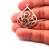 6 Pcs. Gold Finish and  Silver Plated  Finding /Charm E-coated, Brushed Finish, Copper Findings, PENDENT ."37mmX30mm"